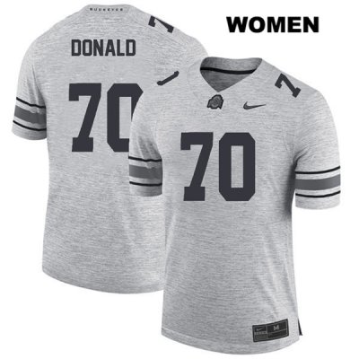 Women's NCAA Ohio State Buckeyes Noah Donald #70 College Stitched Authentic Nike Gray Football Jersey GL20P04LV